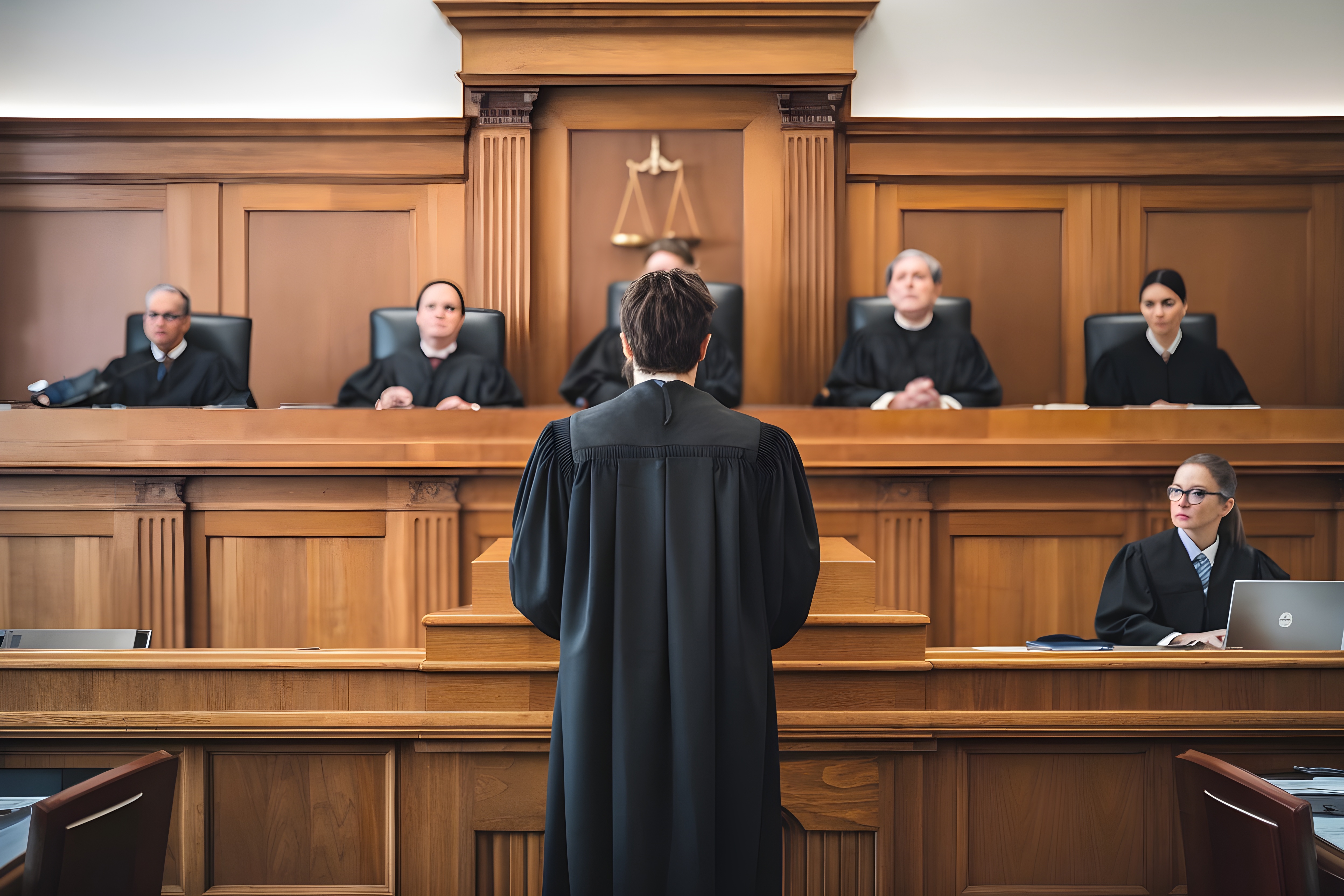 judge stands judge court with judge background